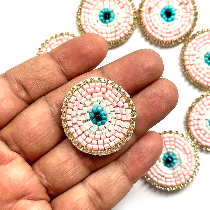 Small Evil Eye Booti Patch Pack Of 10 For Bandhanwar Decorations, Gifts, DIY Art & Craft