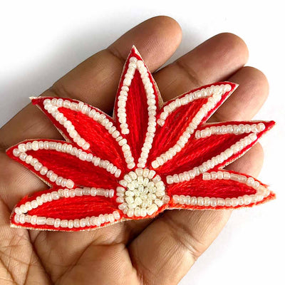 Embroidered Beads lotus design booti pack of 4 for toran tea light decoration & Festive DIY Craft main image 1