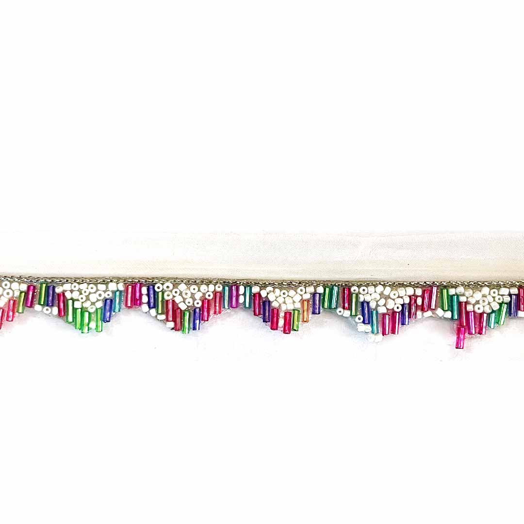 Multicolored Nalki Lace | nalki Lace | Beaded Nalki lace | Craft Making Lace | Craft Store | Saree Making Lace Border | Decorative Ethenic Product | Art Craft | Pipe Lace Border | Decor | Saree | Duptta | Lehnga | Suit Making | Clothes | Dress Design | Adikala Craft Store | Adikala