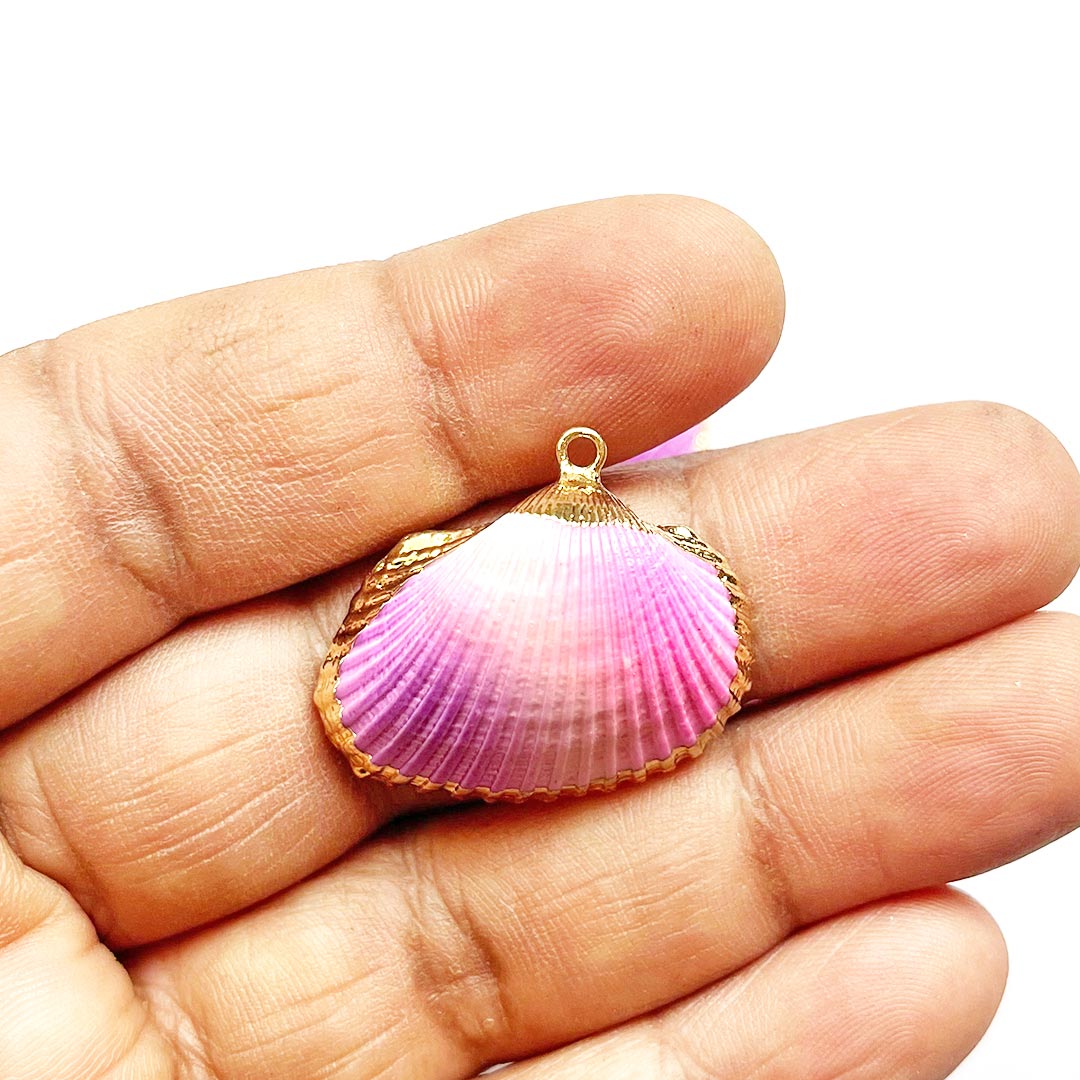 Pink, Purple & Gold Shell Pandent Pack Of 2 – Adikala - Craft Store