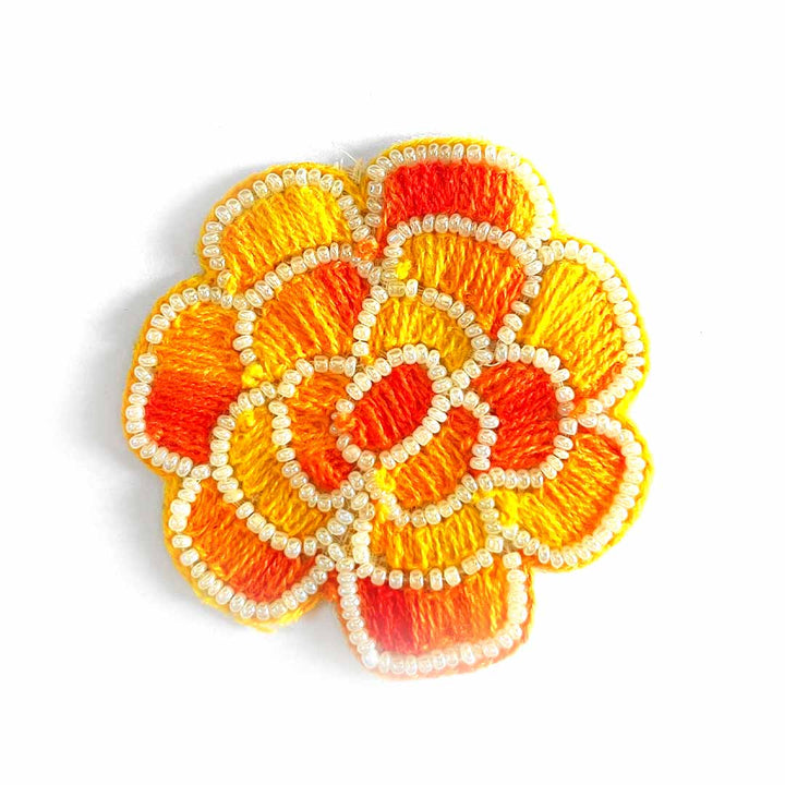 Oragne color woolen rose design booti pack of 10 for decoration & Festive DIY Craft