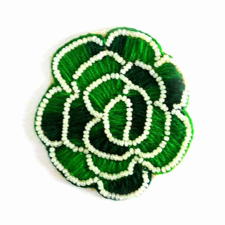 Green color woolen rose design booti pack of 10 for decoration & Festive DIY Craft