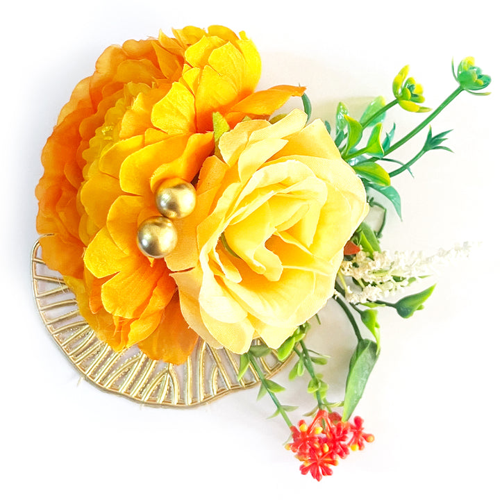 Big Size Orange flower Bunch Pack Of 2 For Festive Decoration & Wedding
