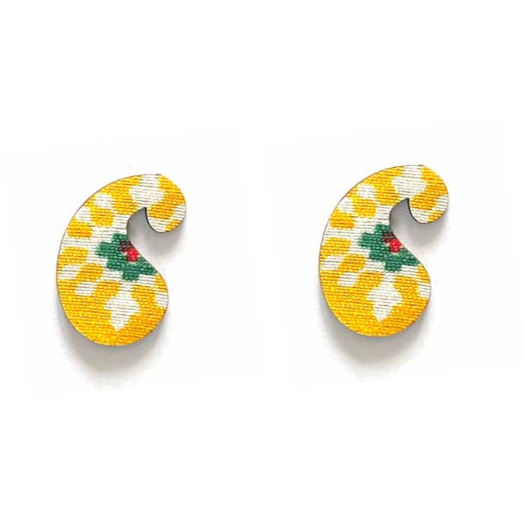 Pazily Booti | MDF Based Pazily Booti | Yellow Color patola fabric | fabric MDF Based Pazily Booti | patola fabric | patola Booti  |  fabric booti | Art | Craft | Deoration | Hobby Craft 