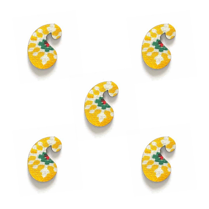 Pazily Booti | MDF Based Pazily Booti | Yellow Color patola fabric | fabric MDF Based Pazily Booti | patola fabric | patola Booti | fabric booti | Art | Craft | Deoration | Hobby Craft