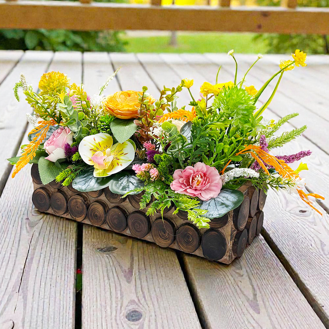 Decorative Orange flower Wooden centerpieces For wedding, Party & home table decor