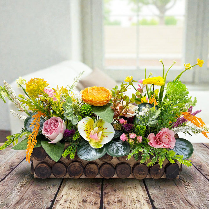 Decorative Orange flower Wooden centerpieces For wedding, Party & home table decor