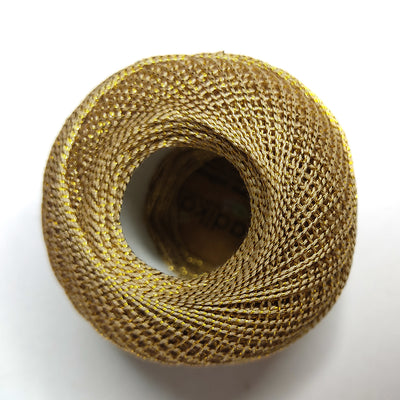 Metallic Gold Cotton Crochet Dori for Knitting, Weaving, Embroidery and Craft Making