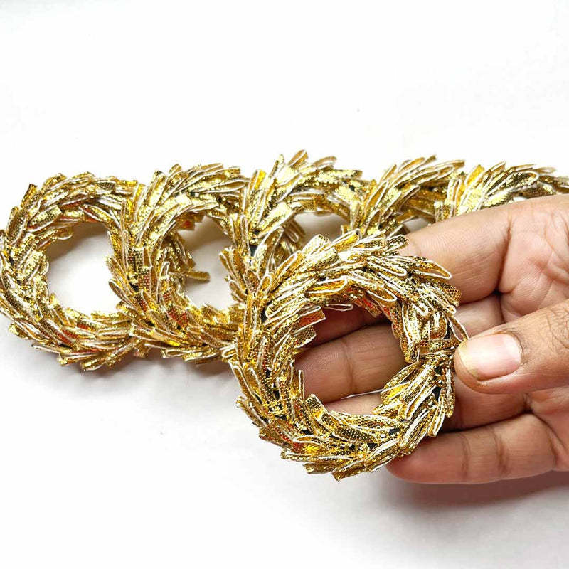 2 Inches Golden Gota Ring Set Of 6