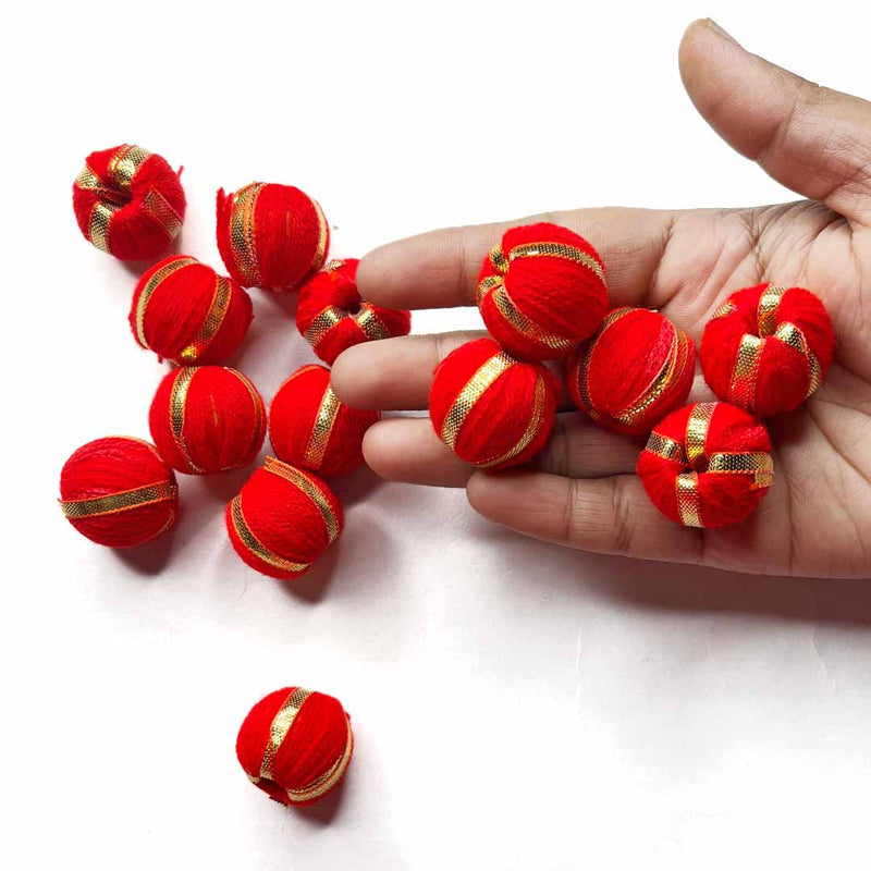 Red Color Big Size Gota Beads Pack Of 15 | Red Color Big Size Gota Beads |  | Gota Beads | Adikala Craft Store | Art Craft | Colllection | Projects | Art | Jewellery Making
