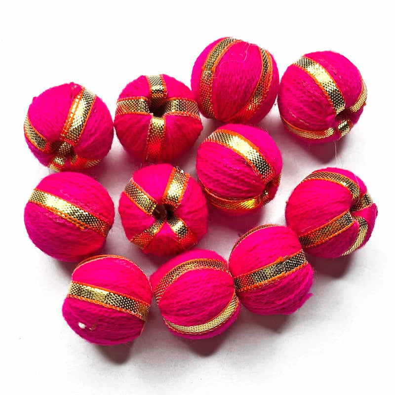 Rani Pink Color Big Size Gota Beads Pack Of 15 | Rani Pink Gota Beads | Gota Beads | Adikala Craft Store | Art Craft | Colllection | Projects | Art | Jewellery Making