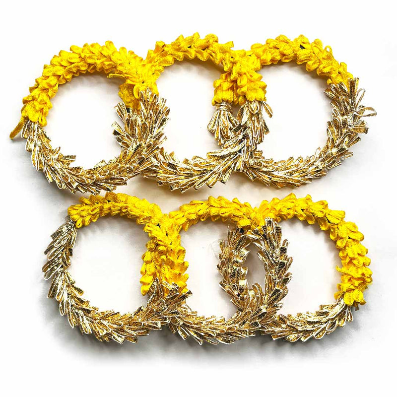 Half Yellow & Half Golden Gota Ring | Wedding Decoration | Traditional Art | Dress Making | DIY | Jawellry Making Material