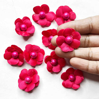 Rani Pink Color Small Size Flower Set Of 20 | Rani Pink Color Flower | Adikala Craft Store | Art Craft Store 