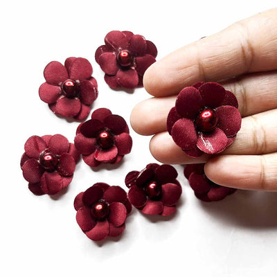 Maroon Color Small Size Flower Set Of 20 | Maroon Color Flower | Adikala | Art Craft | Collection