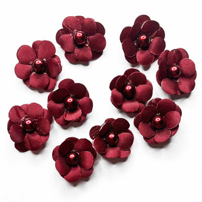Maroon Color Small Size Flower Set Of 20 | Maroon Color Flower | Adikala | Art Craft | Collection