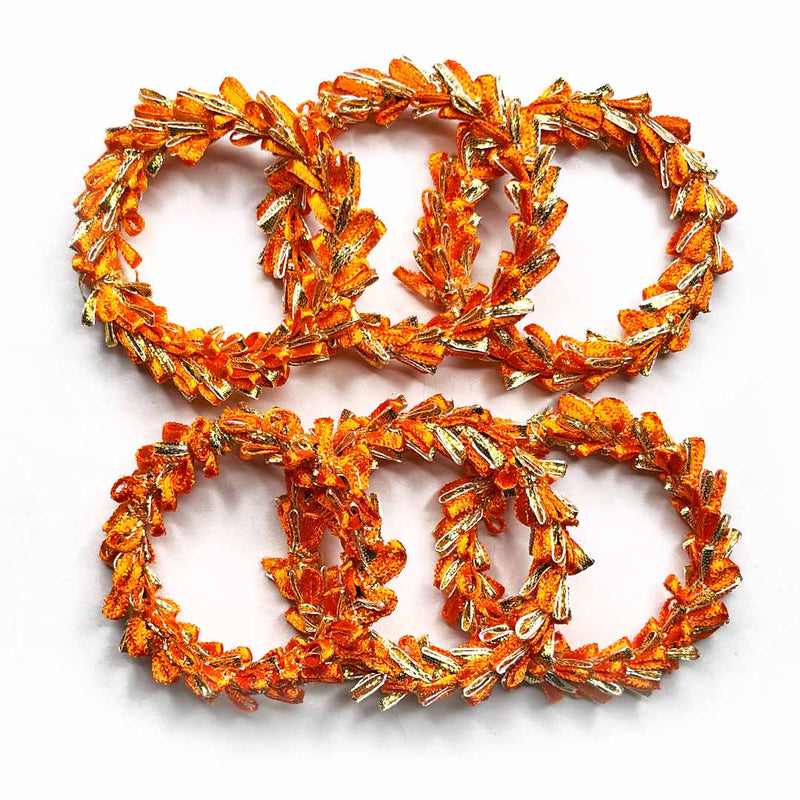 Orange & Golden Gota Ring | Wedding Decoration | Traditional Art | Dress Making | DIY | Jawellry Making Material