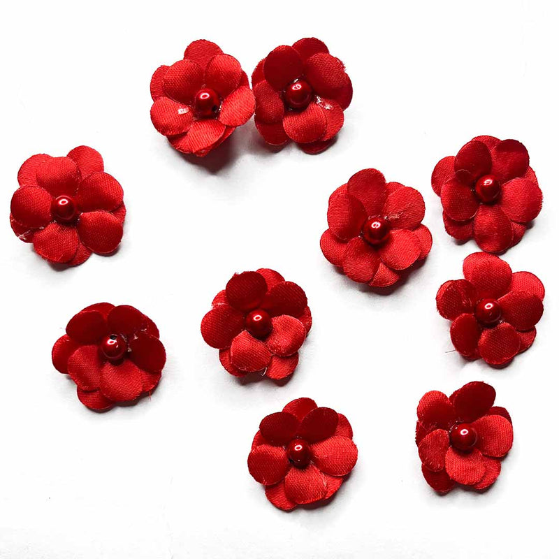 Red Color Small Size Flower Set Of 20 | Flowers | Adikala Craft Store | Art Craft | Small Size Flower | Collection | Decoration