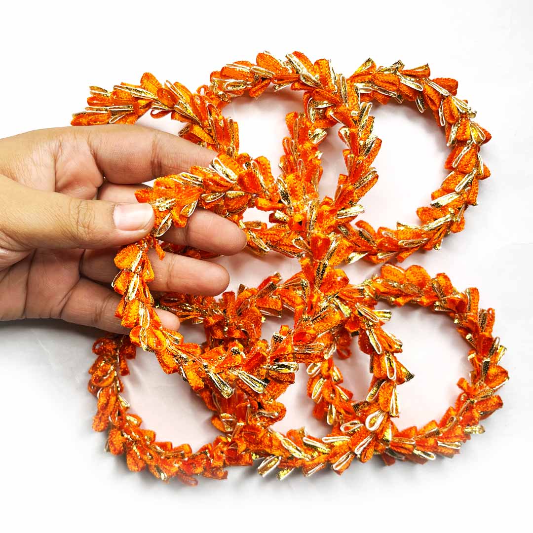 Orange & Golden Gota Ring | Wedding Decoration | Traditional Art | Dress Making | DIY | Jawellry Making Material