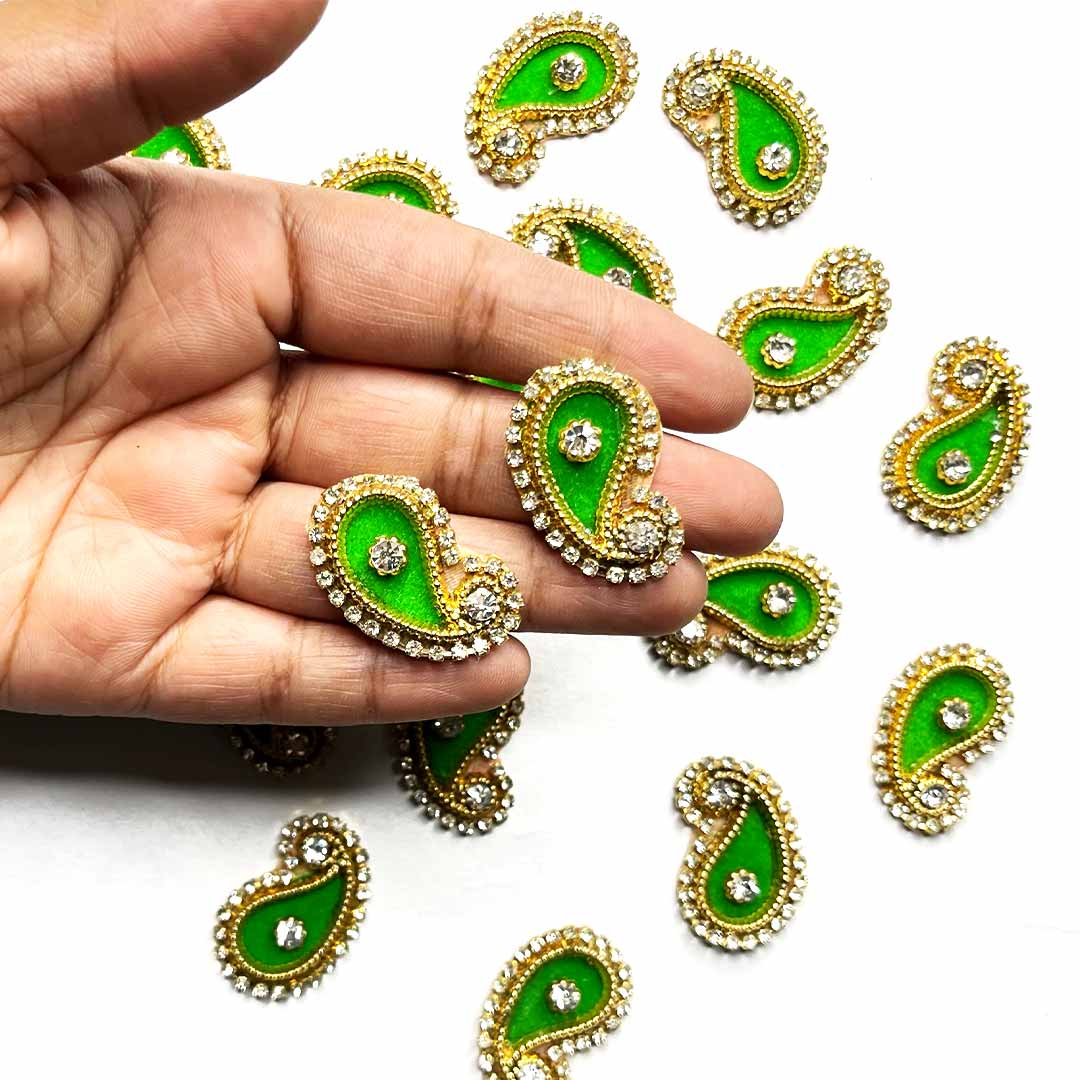 Green Color Pazily Booti Pack Of 10
