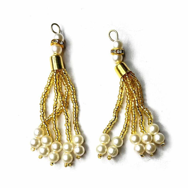 Beads Tassel With Metal Hanging | Wedding Decoration | Traditional Art | Dress Making | DIY | Jawellry Making Material