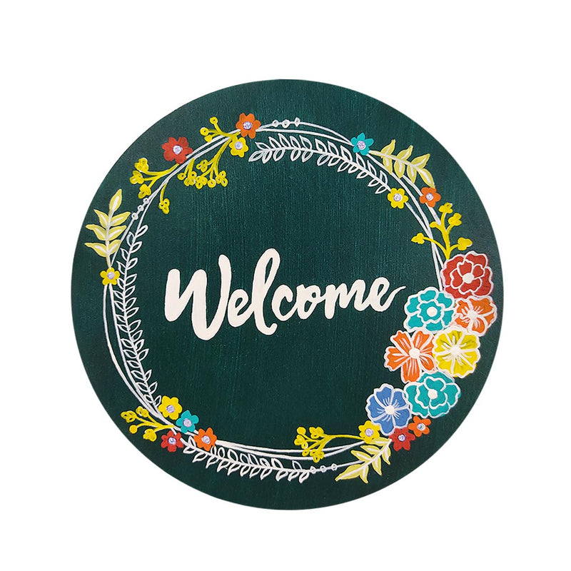 Welcome Floral Art Wall Plaque
