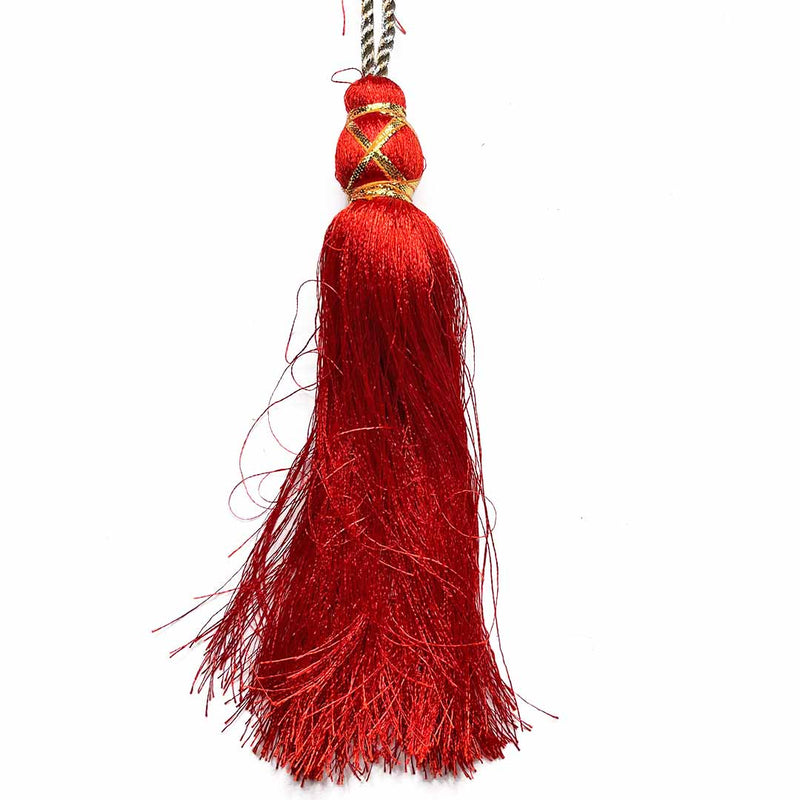 7 Inch Red Color Matka Tassel Set Of 4 | Wedding Decoration | Traditional Art | Dress Making | DIY | Jawellry Making Material