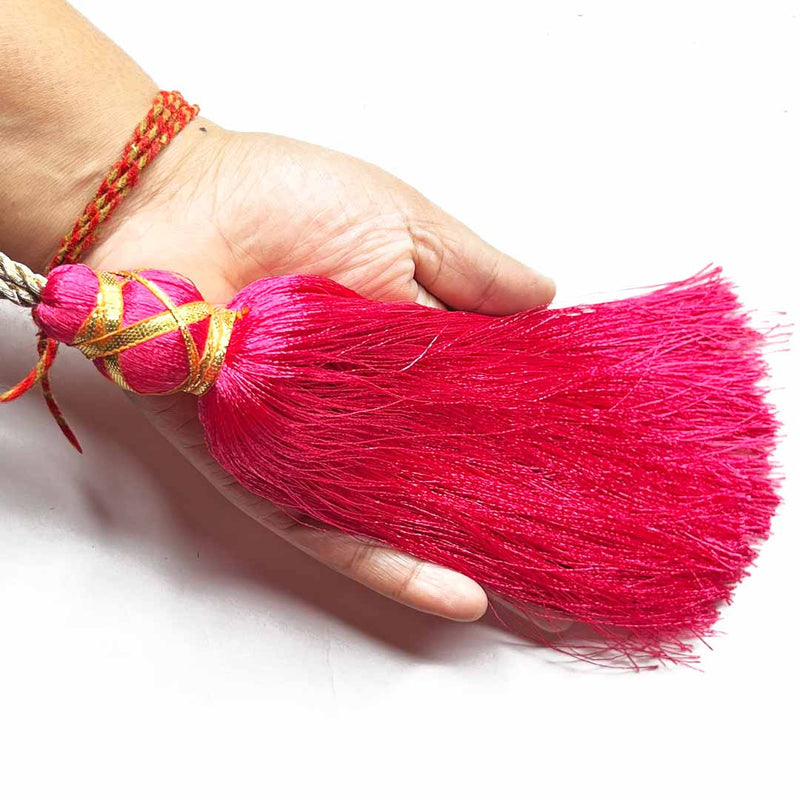 Rani Pink Color Matka Tassel Set Of 4 | Wedding Decoration | Traditional Art |  Dress Making | DIY | Jawellry Making Material