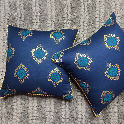 Hand Block Printed Cotton Cushion Set Of 2 | hand Made | Printed Cotton cover | Cotton cover | Set of 2 | Cushion  | Cotton | Hand Made Cover | Art Craft | Craft | Craft Store Online | Adikala 