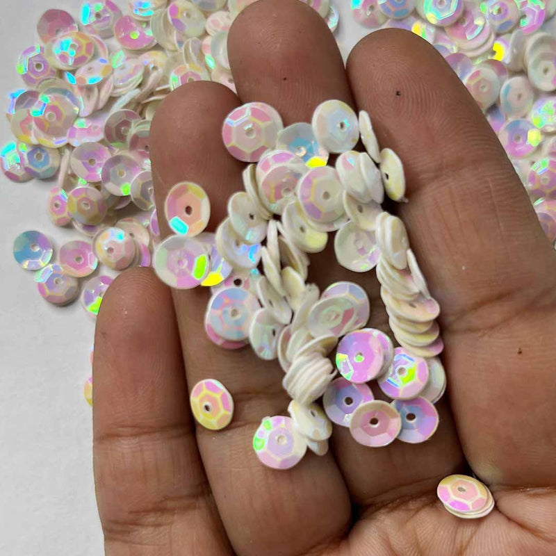 White Disc Acrylic Sequins / Shaker