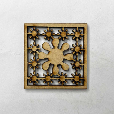 Mdf floral Design Square Shape Set Of 6 |  Floral Design Square Shape | Adikala Craft Store | Craft Store | Art Craft | Craft | Adikala | Decoration | Project | DIY | Collection