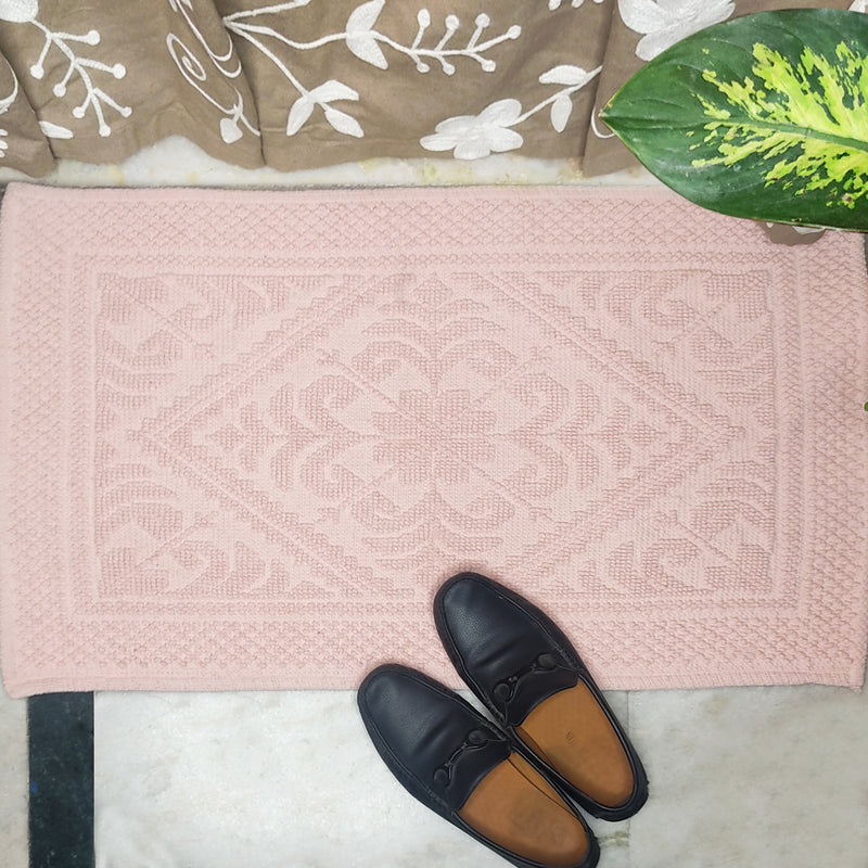 Light Pink Woven Beaded Style Rug