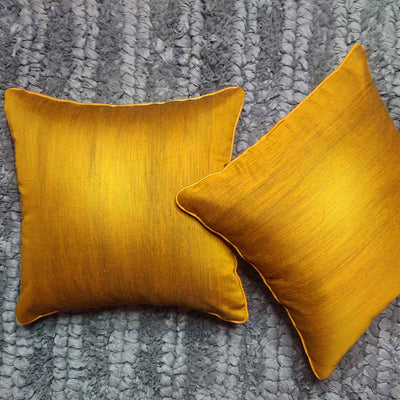 Mustered Yellow Handloom Chanderi Modal Cushion Cover | Mustered Yellow | Mustered  | Yellow  | Chanderi Modal  |  Cushion Cover  |  Cushion |  Cover  |  Art Craft | Craft | Craft Store online | Adikala Craft Store 