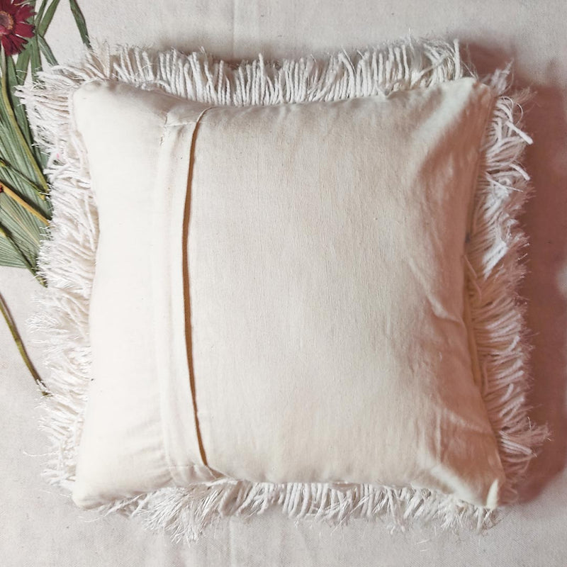 Creamy Cotton Yarn & Resham Thread Cushion Cover | Creamy Cotton Yarn | Resham Thread Cushion Cover | cotton | Resham | Thread covers | covers | cushions | Art craft | Craft Store Online | Adikala Craft Store