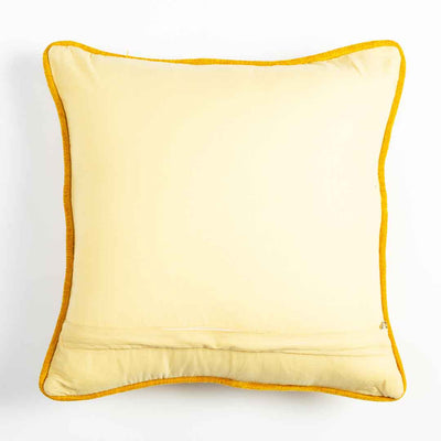 Mustered Yellow Velvet Hemp Cushion Cover | Mustered Yellow | Velvet Hemp Cushion | Cushion Cover | Covers | Cushions | Art Craft | Craft | Craft Store | Craft Store Online | Adikala Craft Store