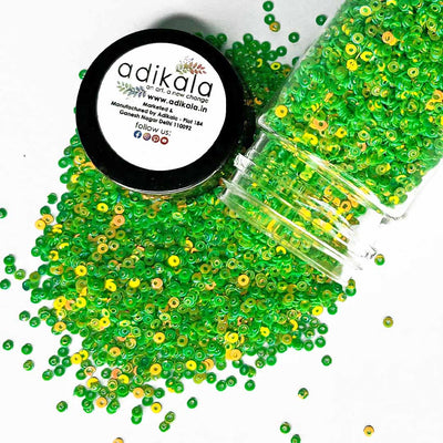 Parrot Green with Multicolor Shine Glitter/Sequins (GS1)