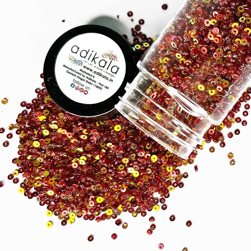 Red With Golden Shine Glitter/Sequins (RS2)