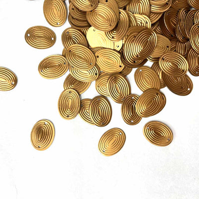 Golden Oval Shape Textured Sequins & Shakers