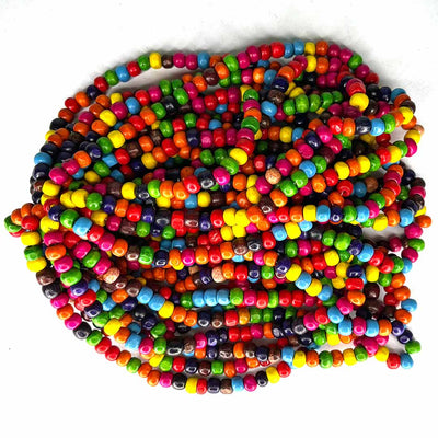 Multicolored Small Size Wooden Beads | Multicolored Small Beads | Wooden Beads | Adikala Craft Store | Art Craft | Colllection | Projects | Art | Jewellery Making | Wooden Beads Mala