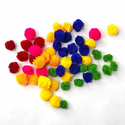 Multicolored - Pom Pom Balls Pack Of 50 | Multicolored Pom Pom | Pom Pom Bolls | Pack of 50 | Adikala Craft Store | Art Craft | Collection | Projects