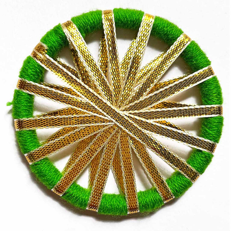 Green Color Gota Chakra Ring Set Of 6