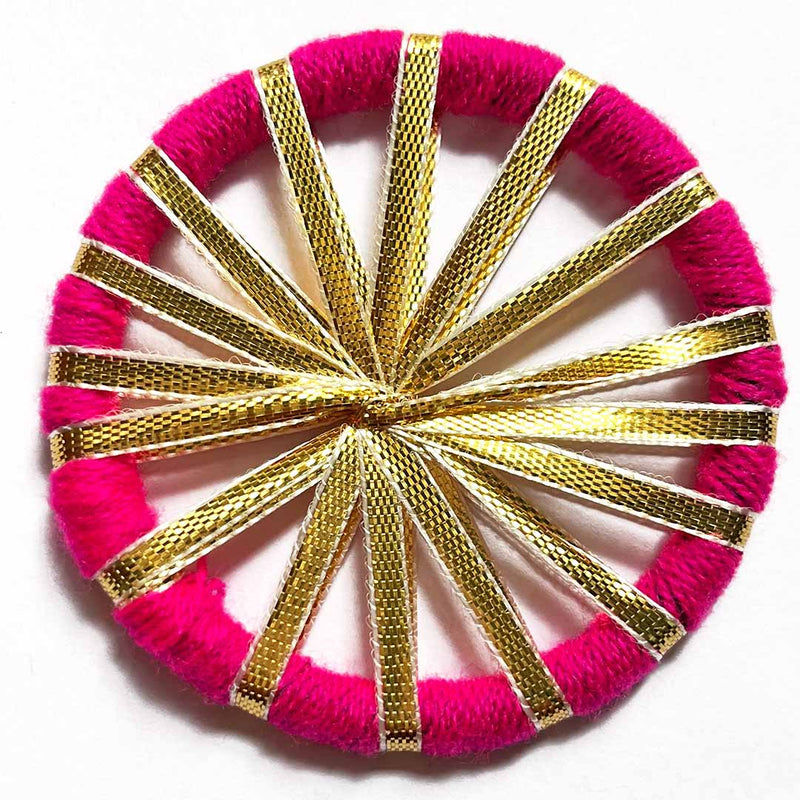Pink Color Gota Chakra Ring Set Of 6