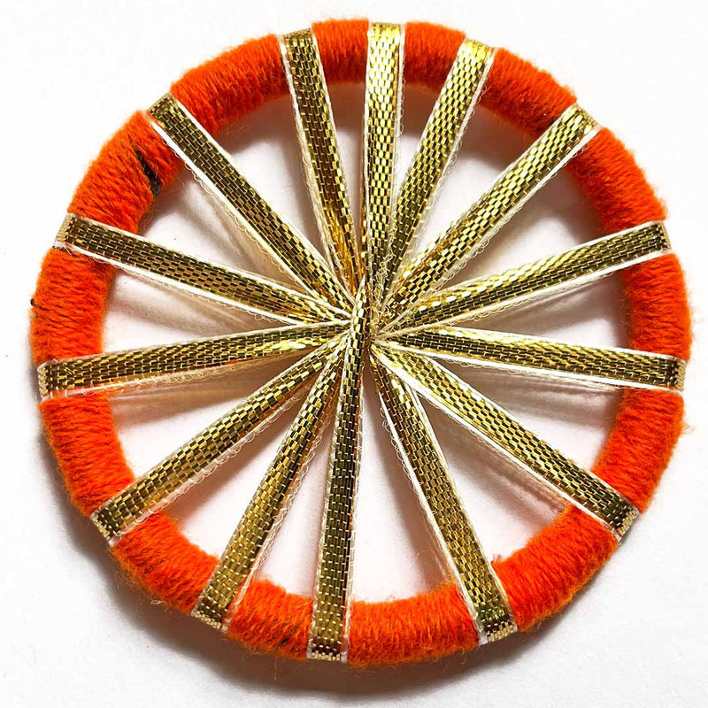 Orange Color Gota Chakra Ring Set Of 6