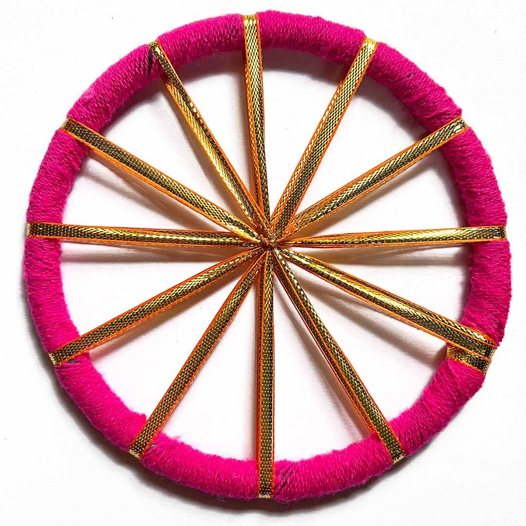 Pink Color Gota Chakra Ring Pack Of 2 | Wedding Decoration | Traditional Art | Dress Making | DIY | Jawellry Making Material