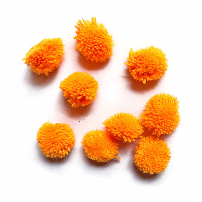 Orange - Pom Pom Balls Pack Of 50 | Orange Color Pom Pom | Pom Pom | Adikala Craft Store | Pom Pom Collection | Project | Decoration