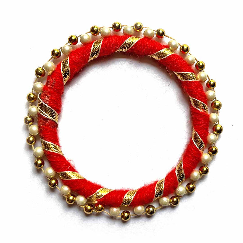 Red Color Gota Ring Set Of 10