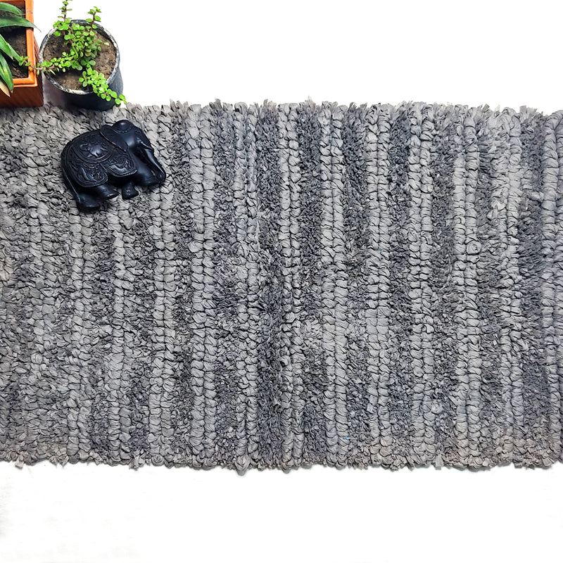 Gray Handcrafted Braided Style Rug