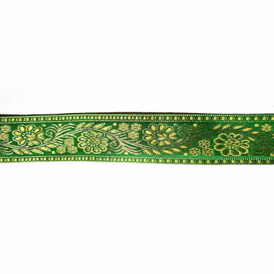 Green & Golden Zari Color Weaving Border - ( 5mtr ) | Green & Golden Zari | Adikala Craft Store | Art Craft | Decoration | Laces Collection | Border Collection | Craft Making