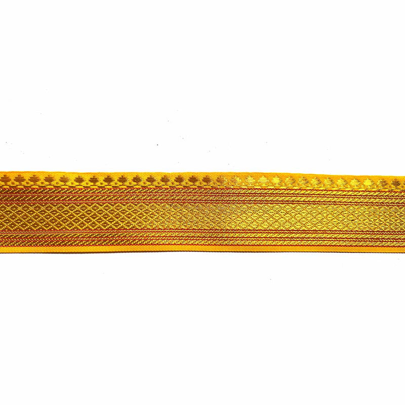 Yellow & Golden Zari Color Weaving Border - ( 5 mtr ) | Yellow & Golden Zari | Adikala Craft Store | Art Craft | Decoration | Laces Collection | Border Collection | Craft Making