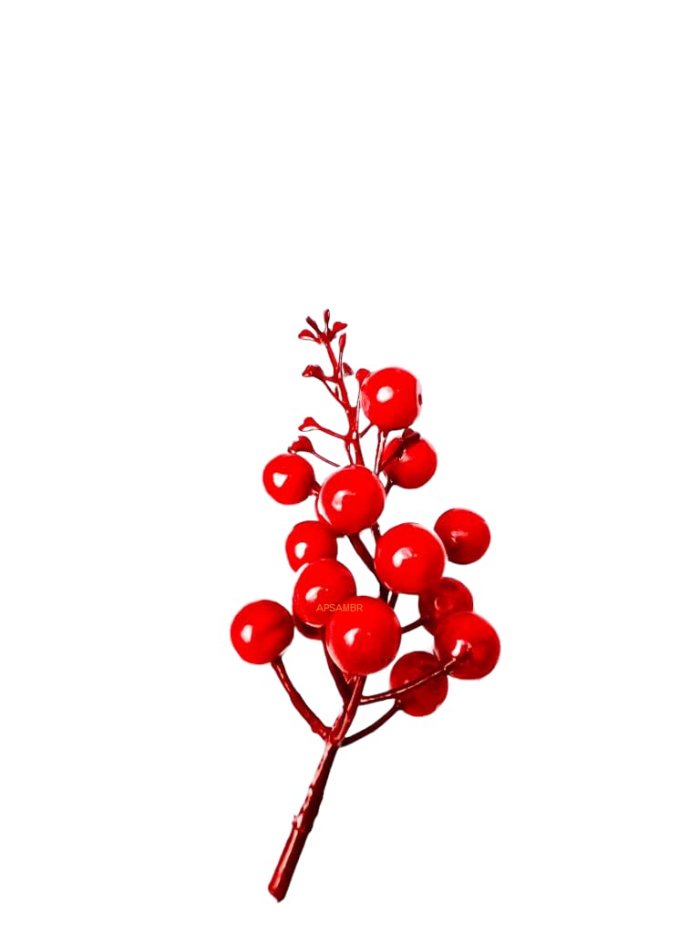 Christmas red Flower | Red Color Berries | Berries Filler | Filler Set of 5 | Art Craft | Craft | Decoration Item | Red Color | Indian | Jesus | Filler | Bunches | Adiakal | Adikala Craft Store