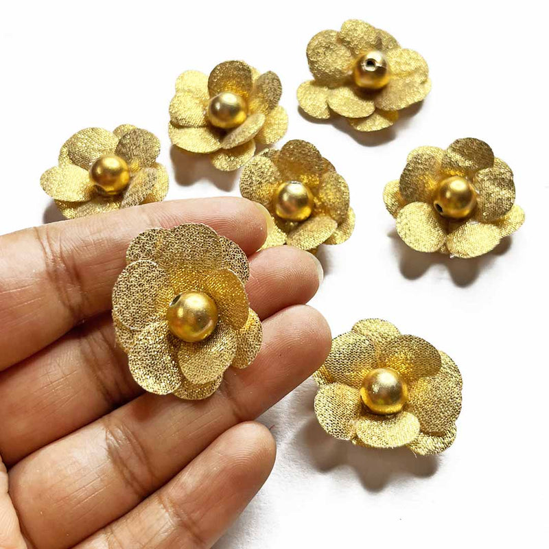 Golden Color Small Size Flower Set Of 20 | Golden Color | Small Size Flower | Adikala Craft Store | Art Craft